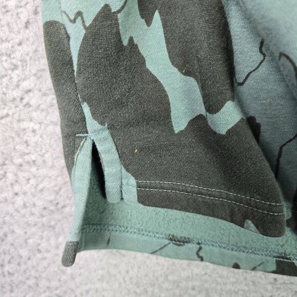 Adidas Sweatshirt Womens S Green Black Camo Pullover Logo Spell Out Streetwear - Picture 5 of 10